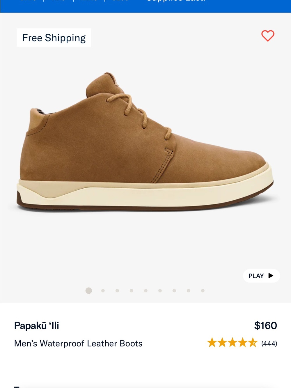 OluKai Papakū ʻIli Mid-Top Boot in Chestnut and Cream